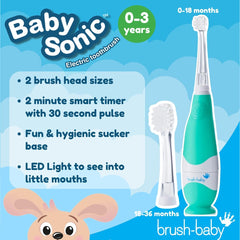 brush-baby primer plano de cerdas suaves que cuidan encías sensibles
