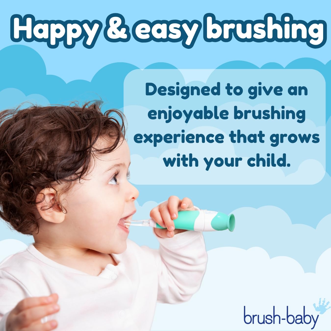 brush-baby escena de familia enseñando rutina de cepillado divertida