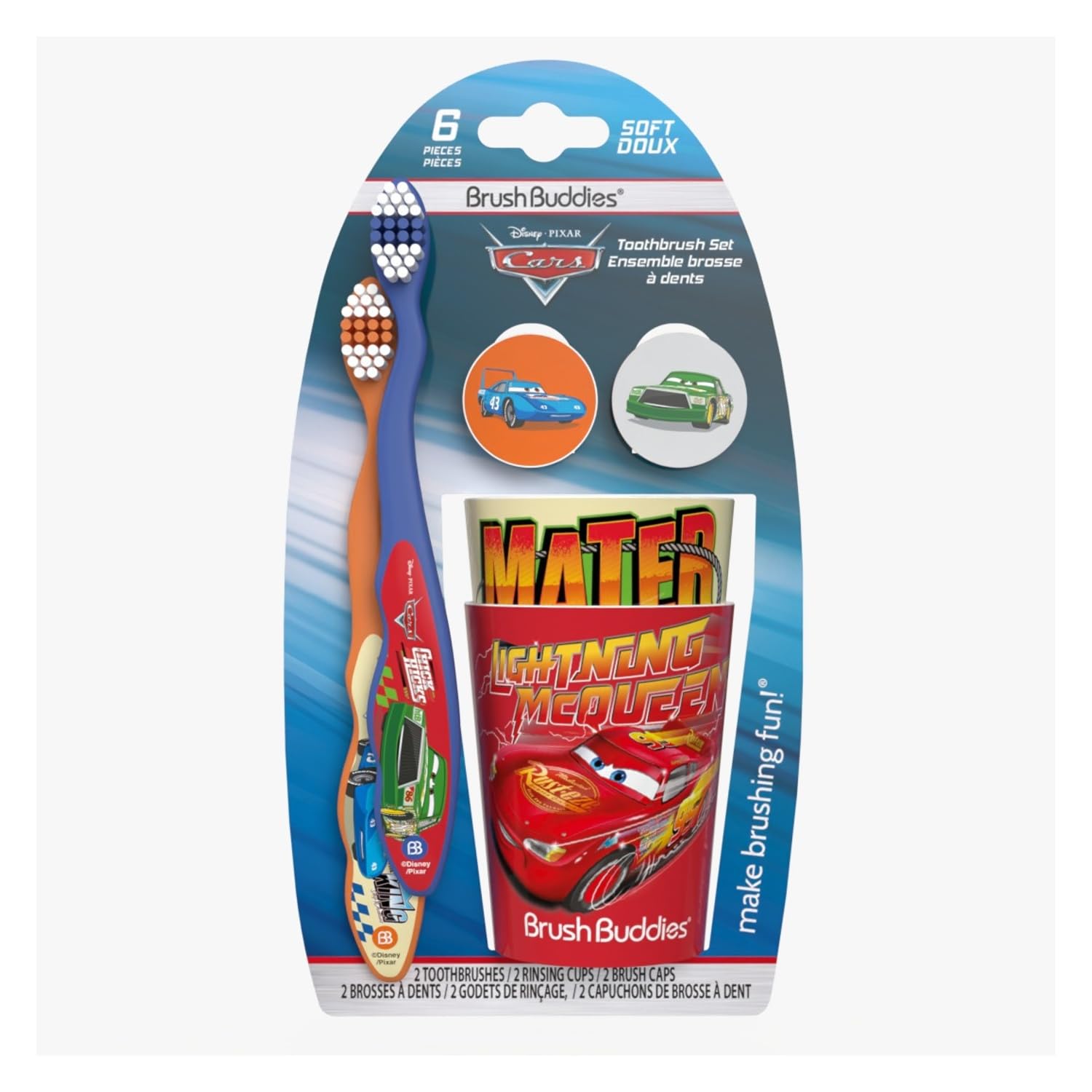 Brush Buddies set completo en bolsa de viaje mostrando portabilidad práctica