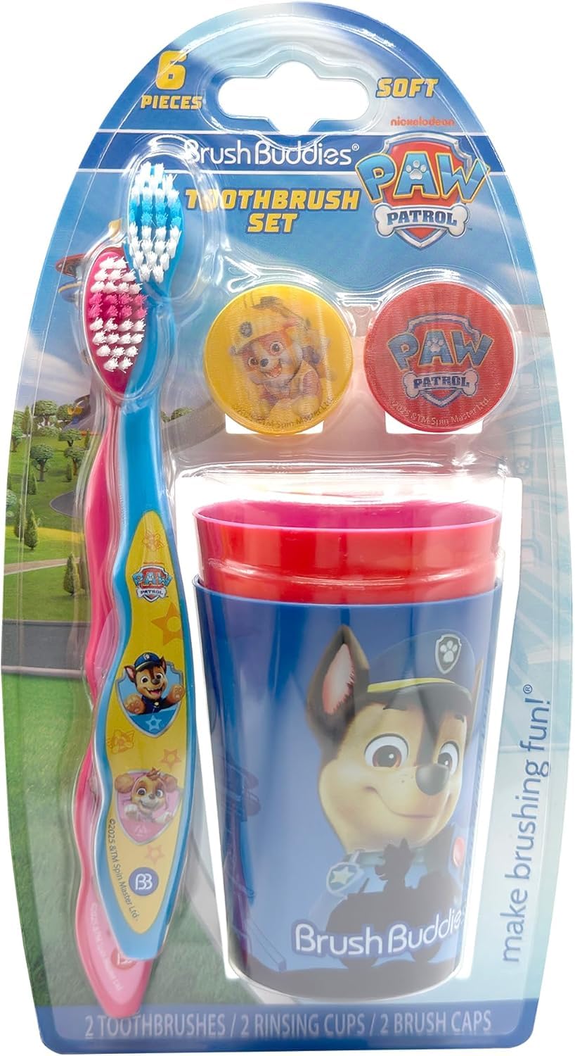 Brush Buddies set dentro de maleta listo para viaje y mantener higiene fuera de casa
