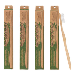 Brush with Bamboo pack de 4 frente con embalaje compostable beneficios ecológicos