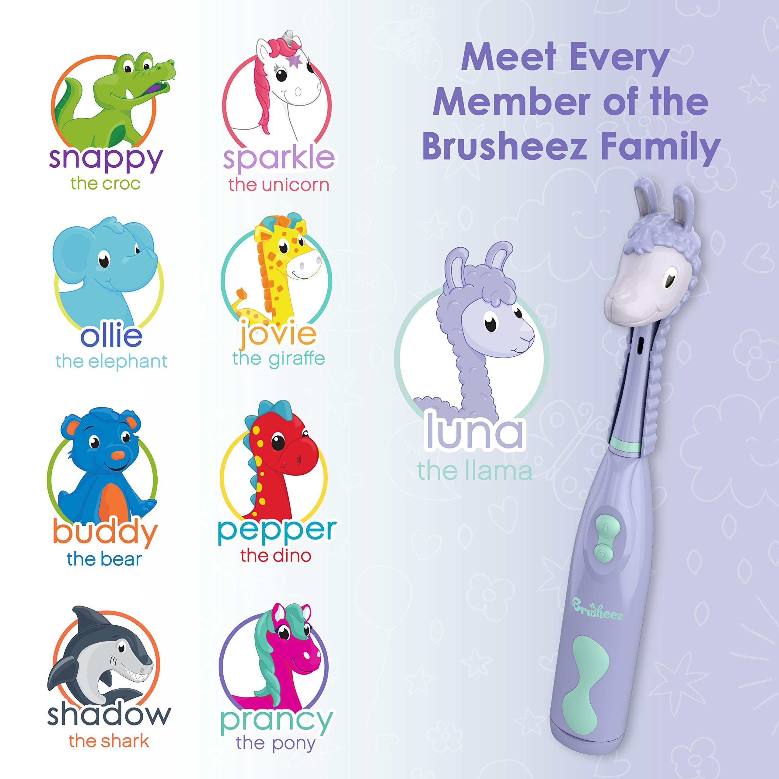 Brusheez protector temático de llama que mantiene la cabeza limpia