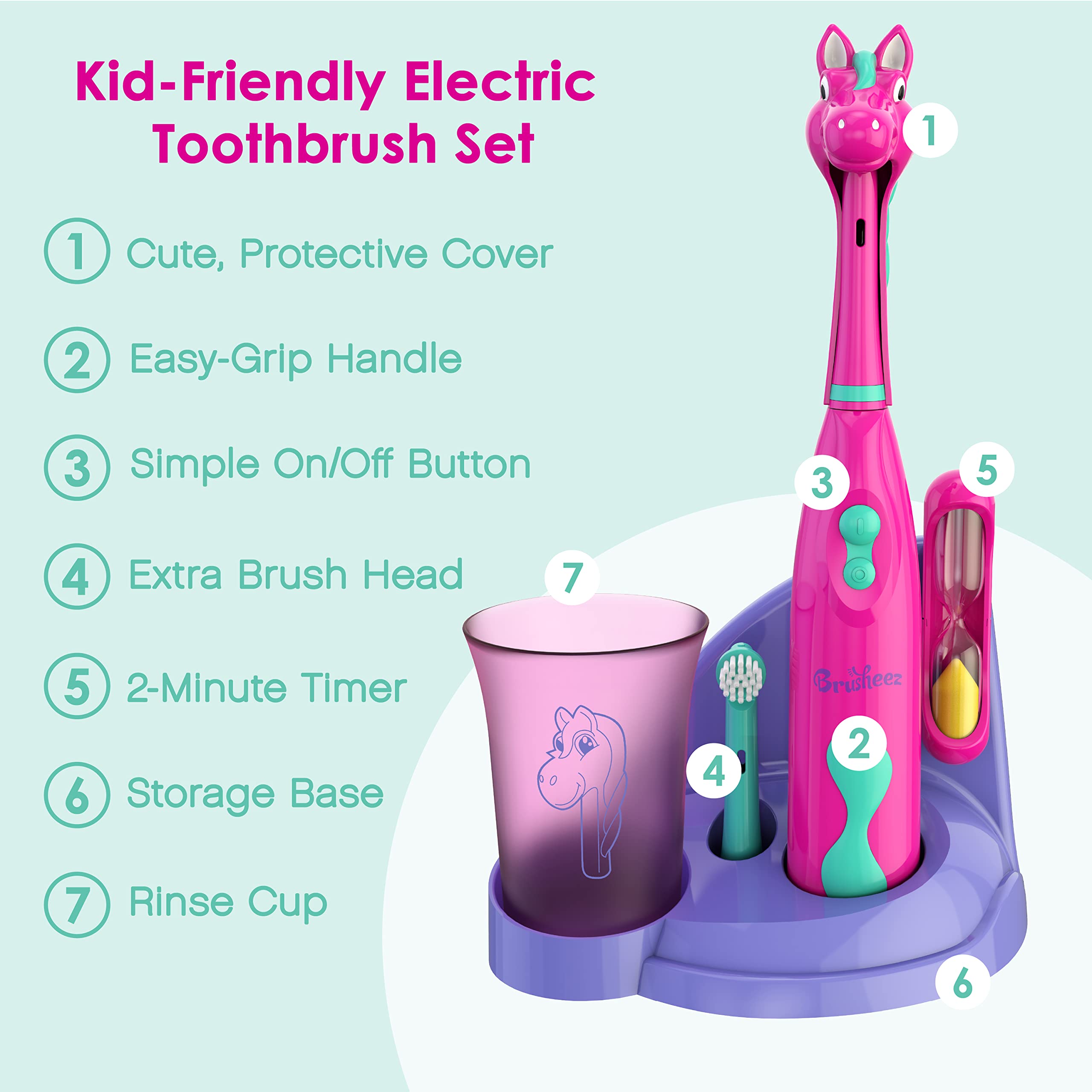 Brusheez Prancy the Pony temporizador de arena de 2 minutos para medir cepillado