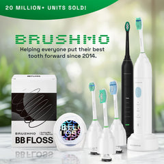 Brushmo base de carga inalámbrica con el mango colocada que facilita recarga sin cables