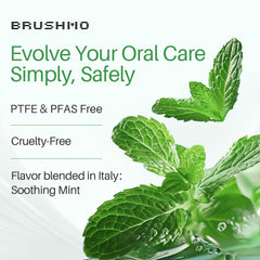 Brushmo BB Floss Air caja con etiqueta 'Made in Italy', calidad europea y estándares de seguridad
