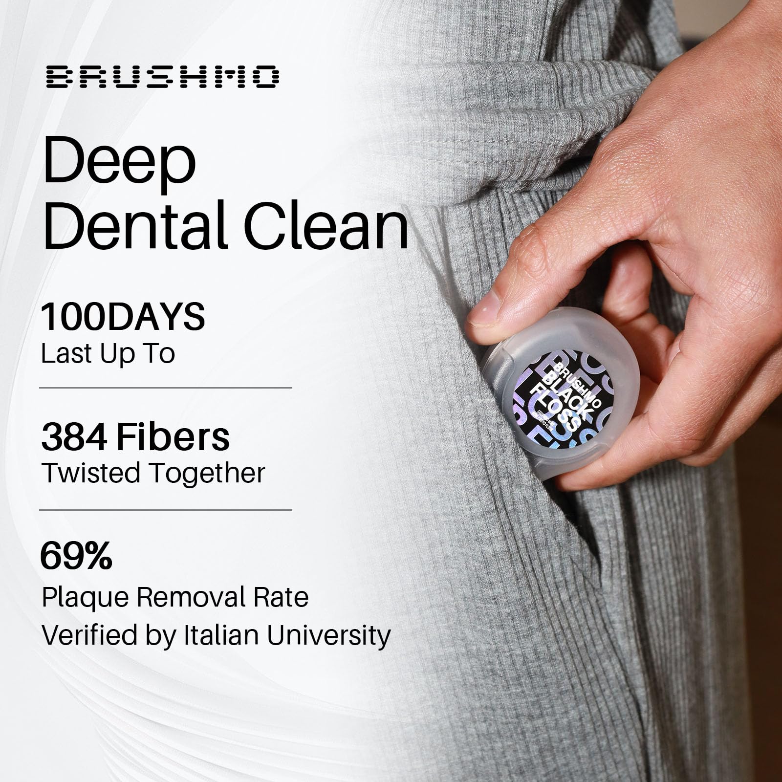 Brushmo textura del trenzado de cuatro hebras que aporta resistencia y suavidad