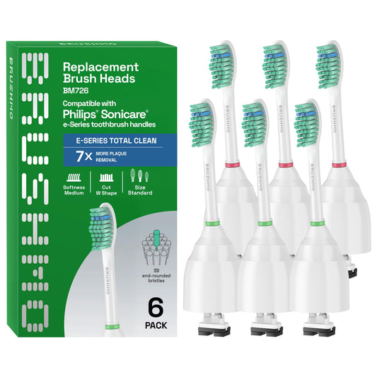 Brushmo imagen frontal del empaque mostrando paquete de 6 y compatibilidad