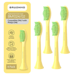 Brushmo cabezales mango vista frontal paquete y 4 unidades, recambio práctico
