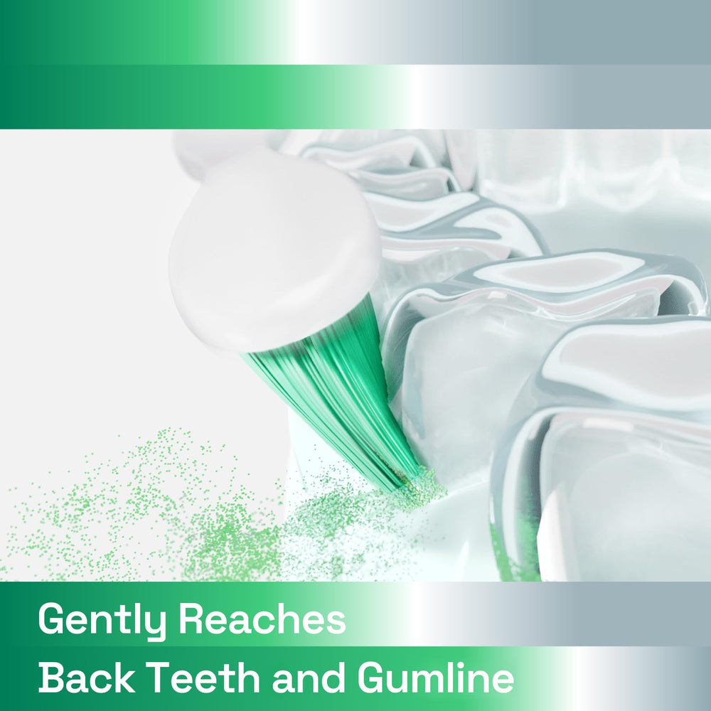 Brushmo uso en línea gingival mostrando acceso a zonas difíciles
