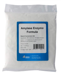 BSG amylase envase delantero mostrando etiqueta y tamaño 1 lb, facilita dosificación