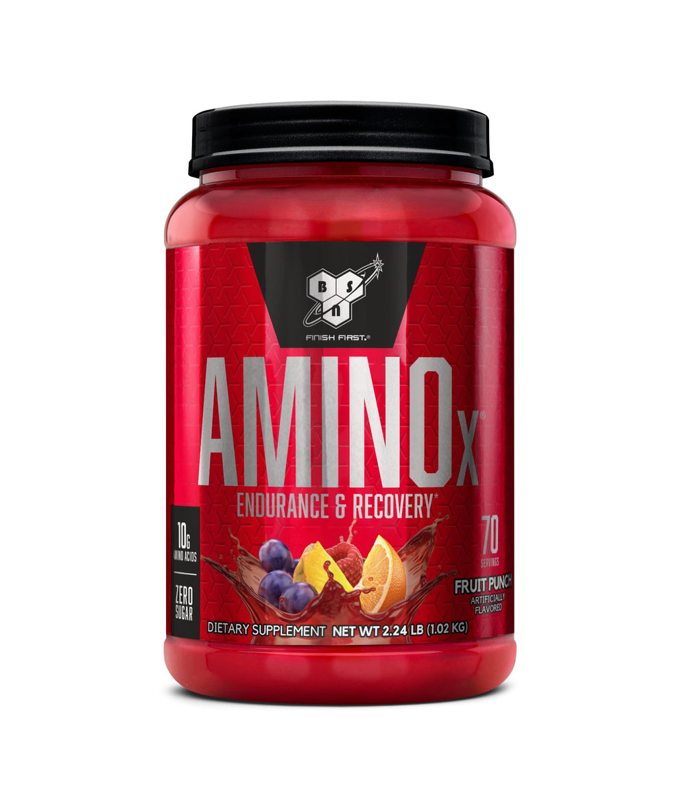 BSN envase frontal Fruit Punch mostrando 70 servicios y beneficio recuperación
