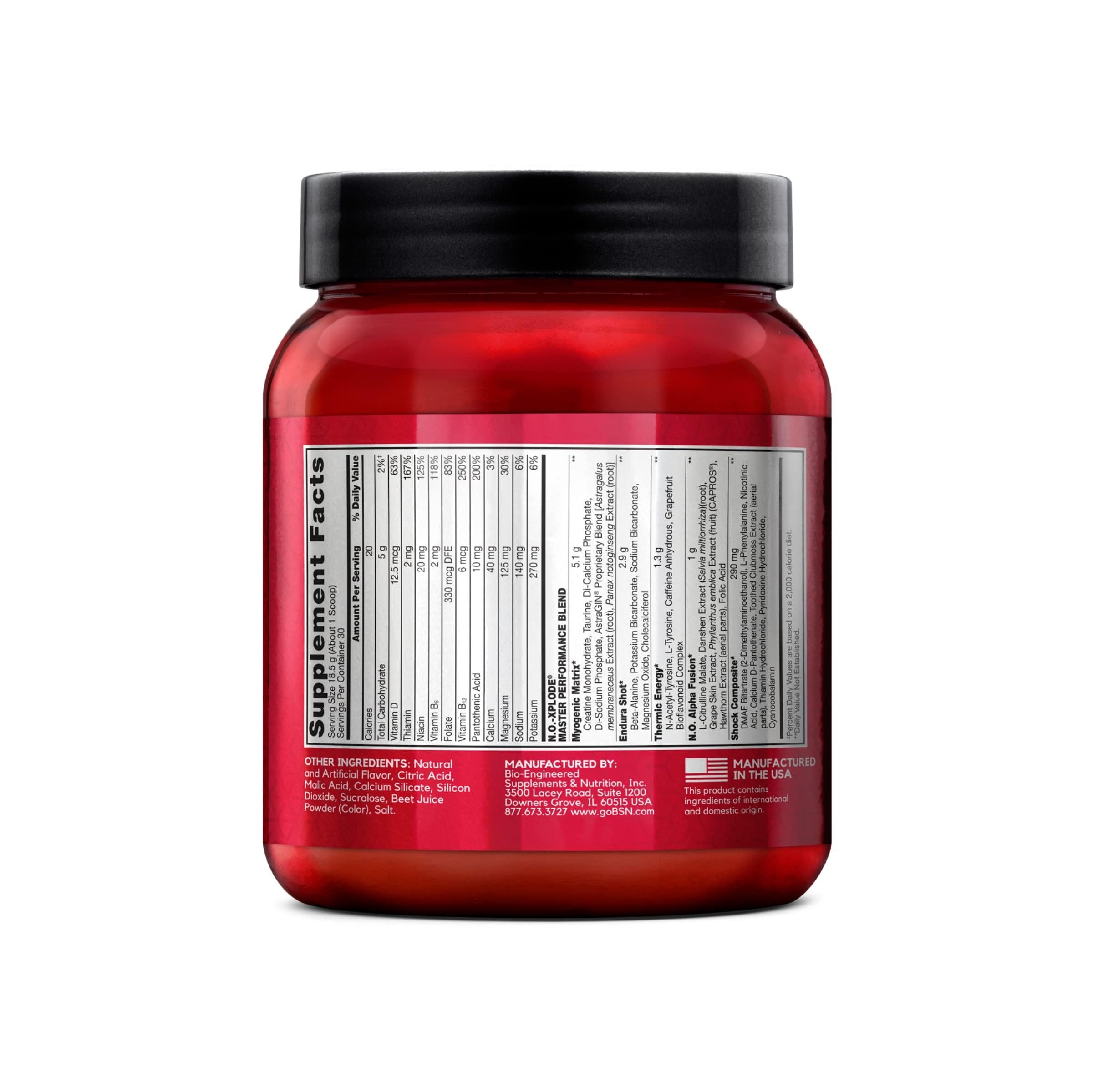 BSN N.O.-XPLODE uso en gimnasio antes del levantamiento mostrando intensidad