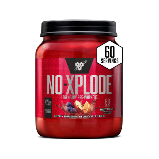 BSN envase frontal N.O.-XPLODE mostrando 60 servicios y conveniencia