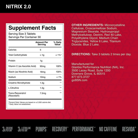 BSN Nitrix 2.0 tabletas en mano para dosificación fácil y control de la ingesta