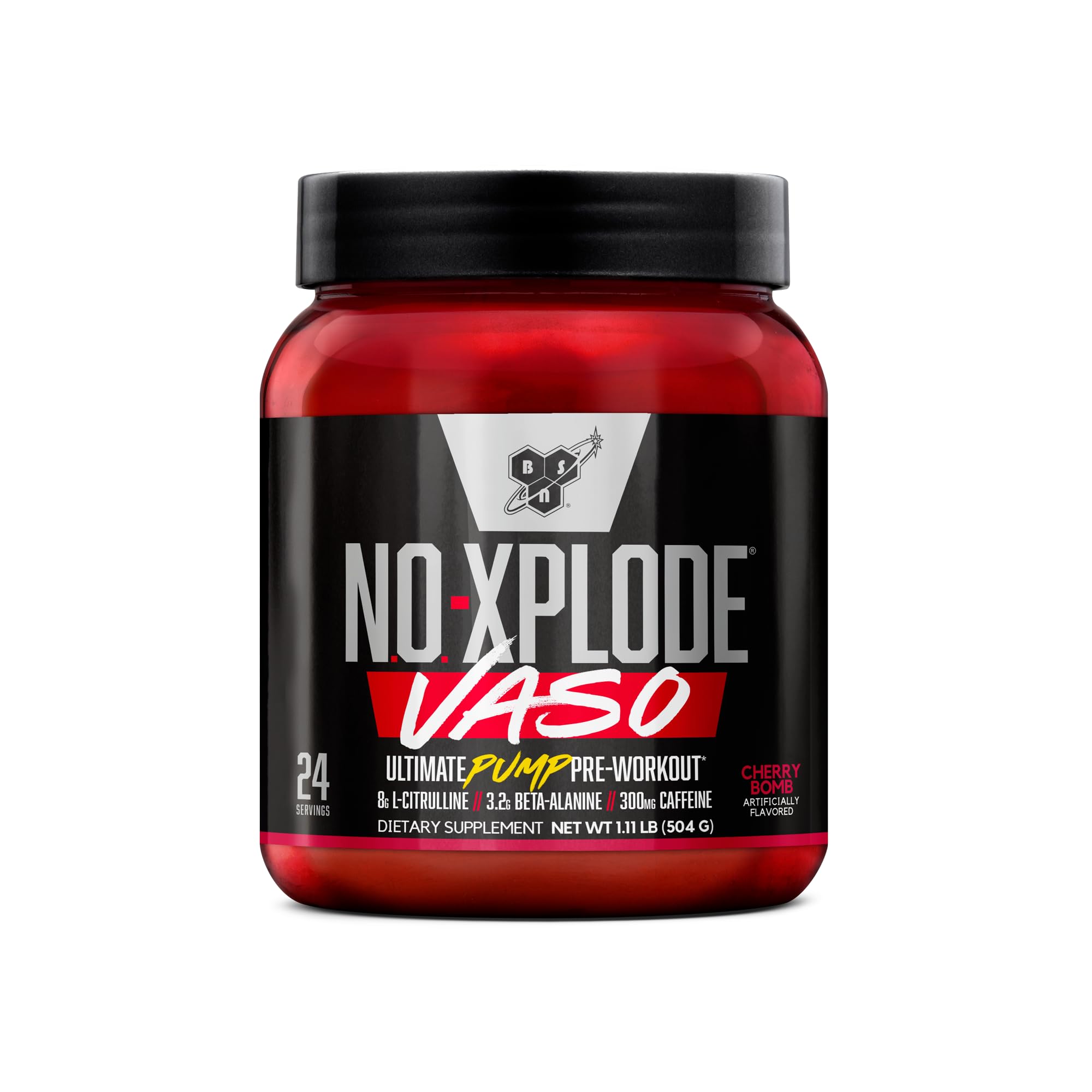 BSN envase frontal Cherry Bomb mostrando etiqueta y beneficio de bombeo
