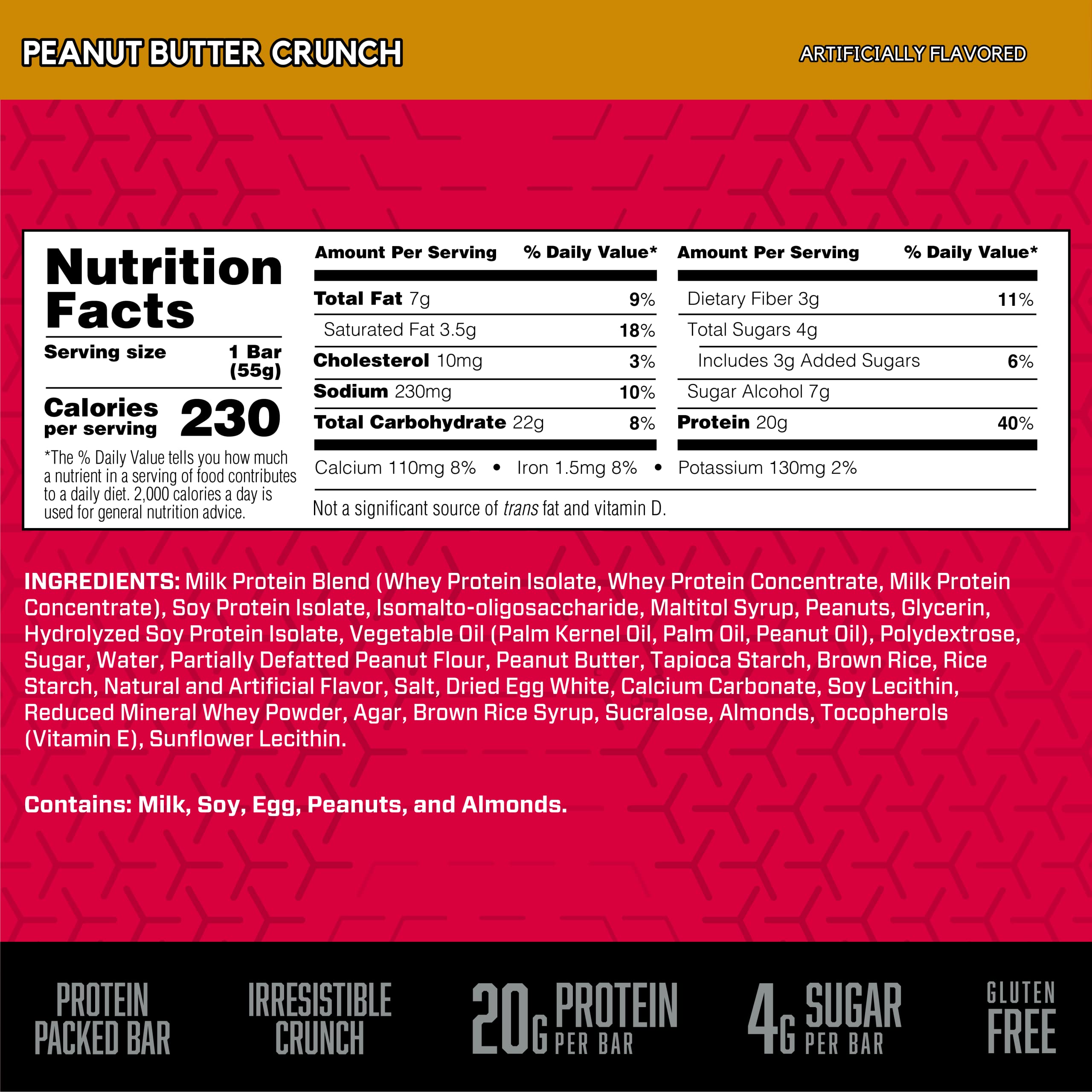 Barra BSN Protein Crisp Bar en mano para comparar tamaño y facilidad de transporte