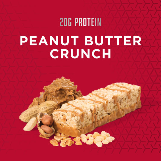 Detalle de textura crujiente de BSN Protein Crisp Bar que destaca su sensación agradable