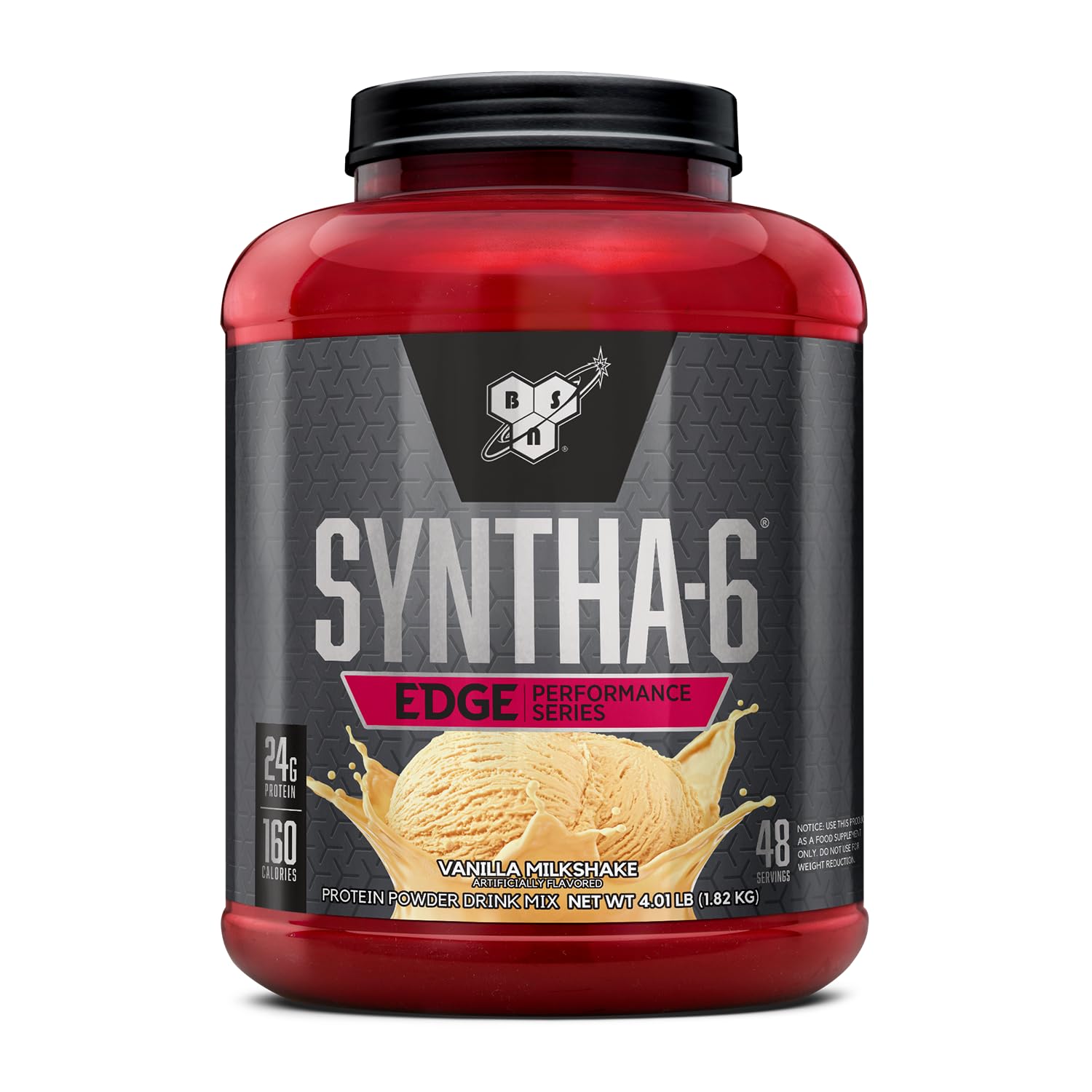 BSN batido Syntha-6 Edge en vaso listo para consumo y recuperación