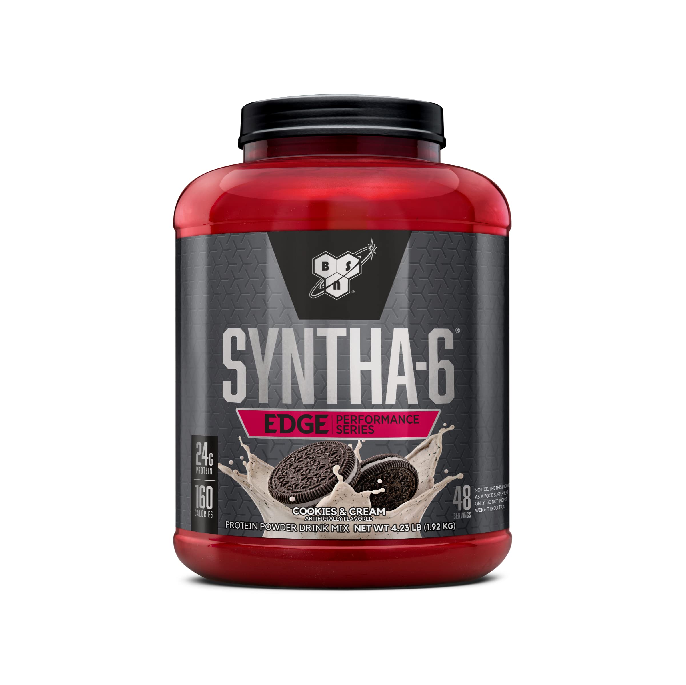 BSN envase frontal SYNTHA-6 EDGE mostrando sabor y tamaño