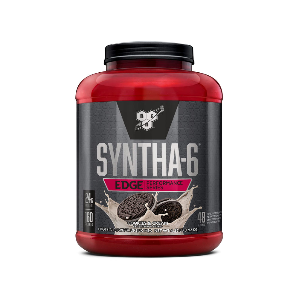 BSN envase frontal SYNTHA-6 EDGE mostrando sabor y tamaño
