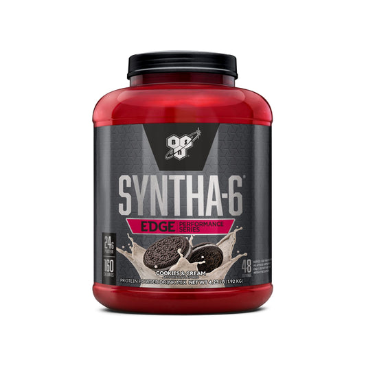 BSN envase frontal SYNTHA-6 EDGE mostrando sabor y tamaño