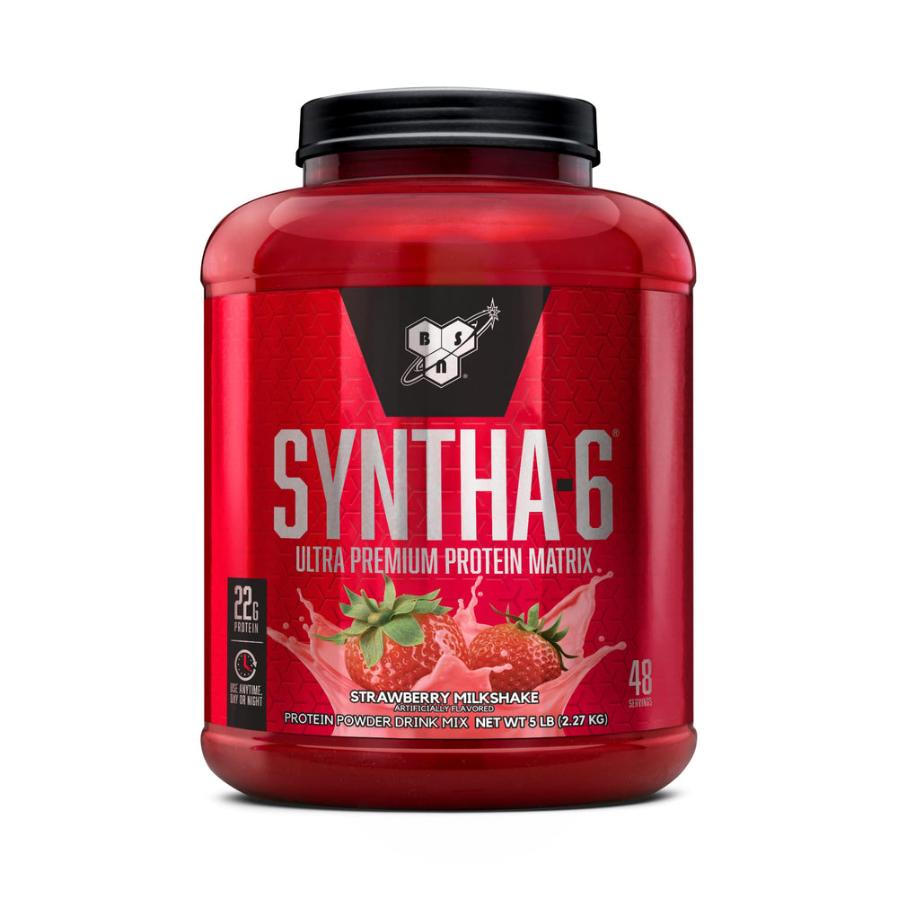 BSN envase frontal Strawberry Milkshake con diseño atractivo y fácil identificación de sabor
