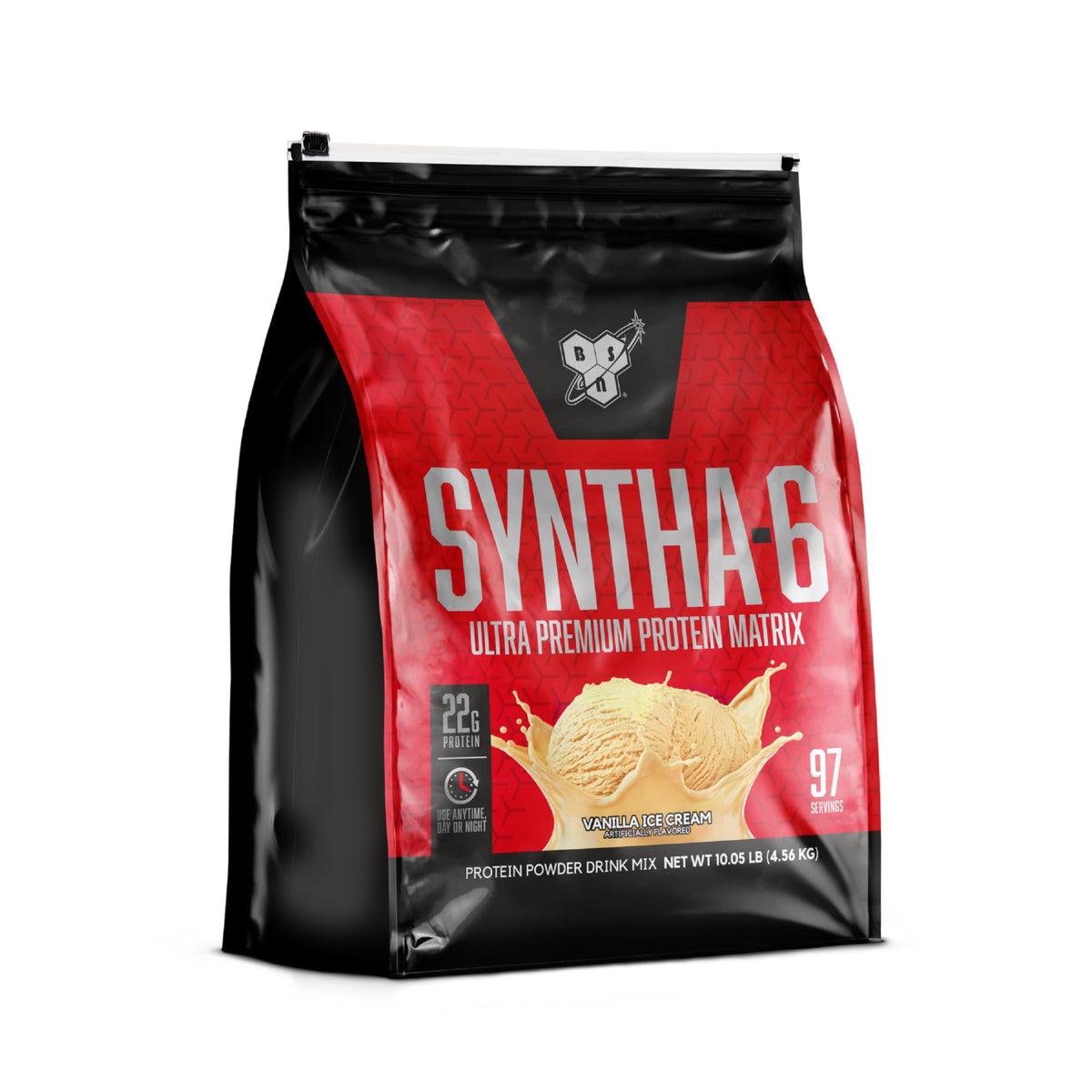 BSN SYNTHA-6 frente del envase mostrando formato de 97 porciones y conveniencia