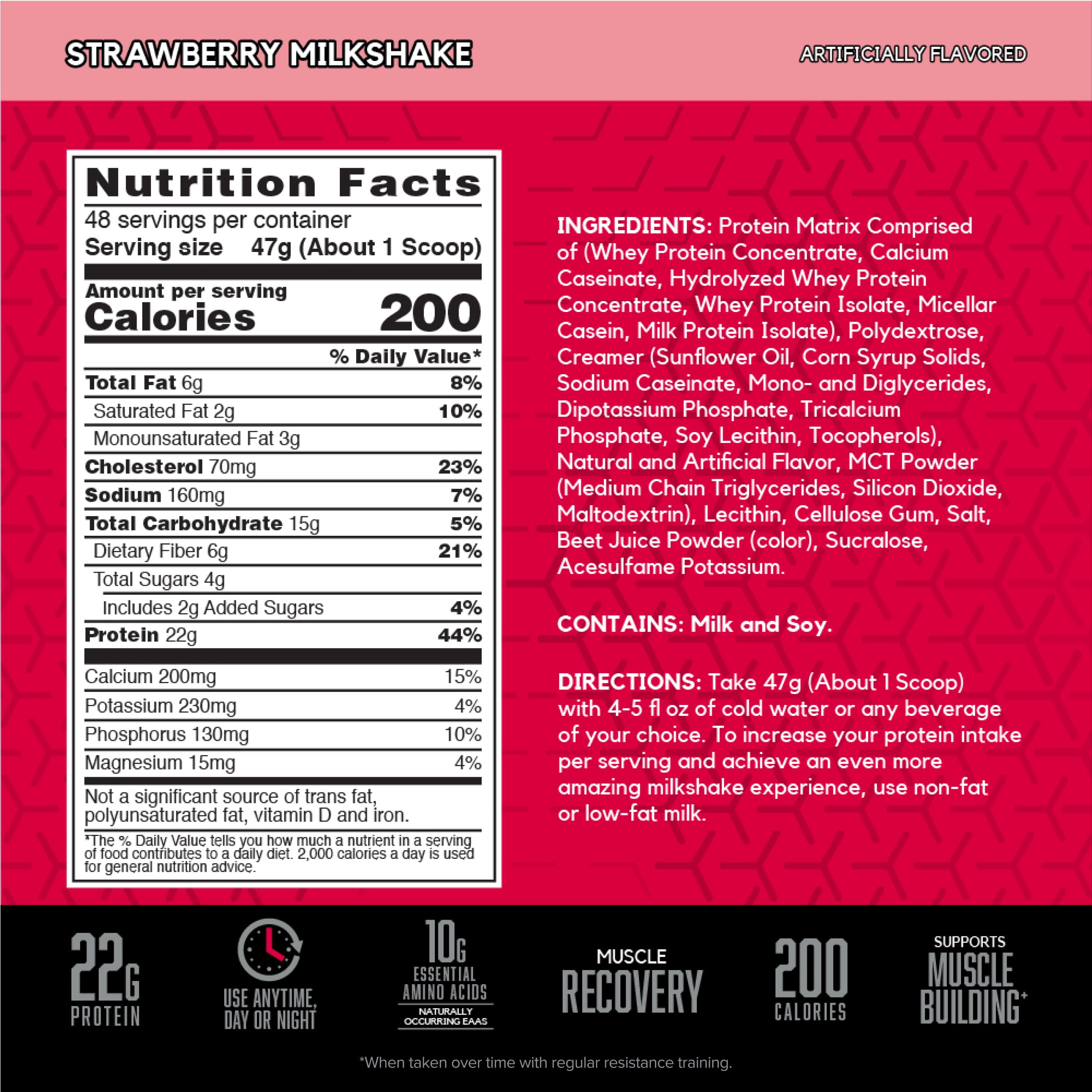 BSN tapa y etiqueta en detalle mostrando la información nutricional y beneficios