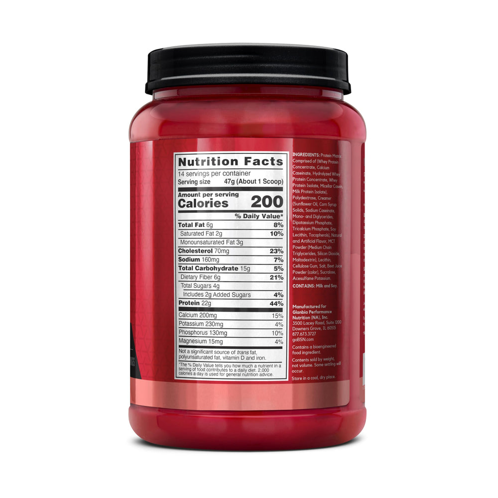 BSN etiqueta nutricional mostrando proteínas y azúcares, información transparente
