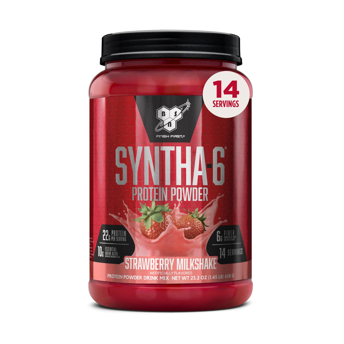BSN envase frontal Strawberry Milkshake, diseño atractivo y sabor cremoso