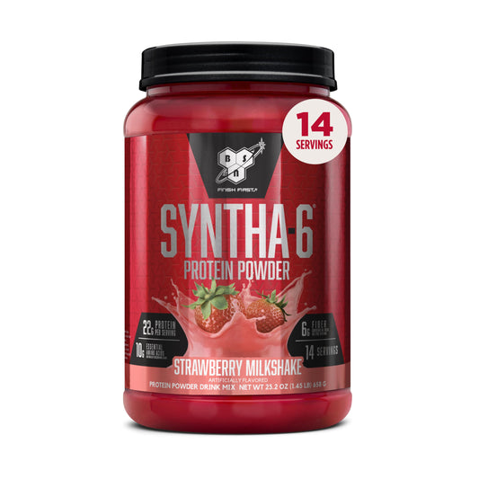 BSN envase frontal Strawberry Milkshake, diseño atractivo y sabor cremoso
