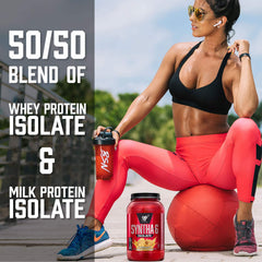 BSN batido servido en vaso, recuperación rápida tras entrenar
