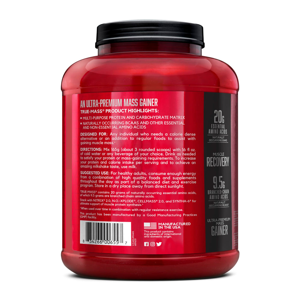 Batido BSN True-Mass servido con avena y fruta para añadir calorías nutritivas