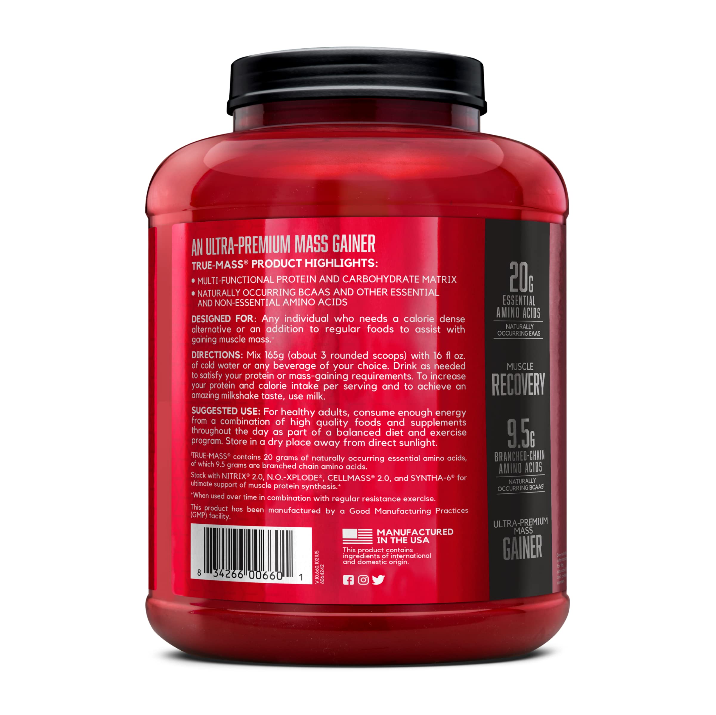 BSN bol de desayuno con True-Mass como complemento calórico y proteico