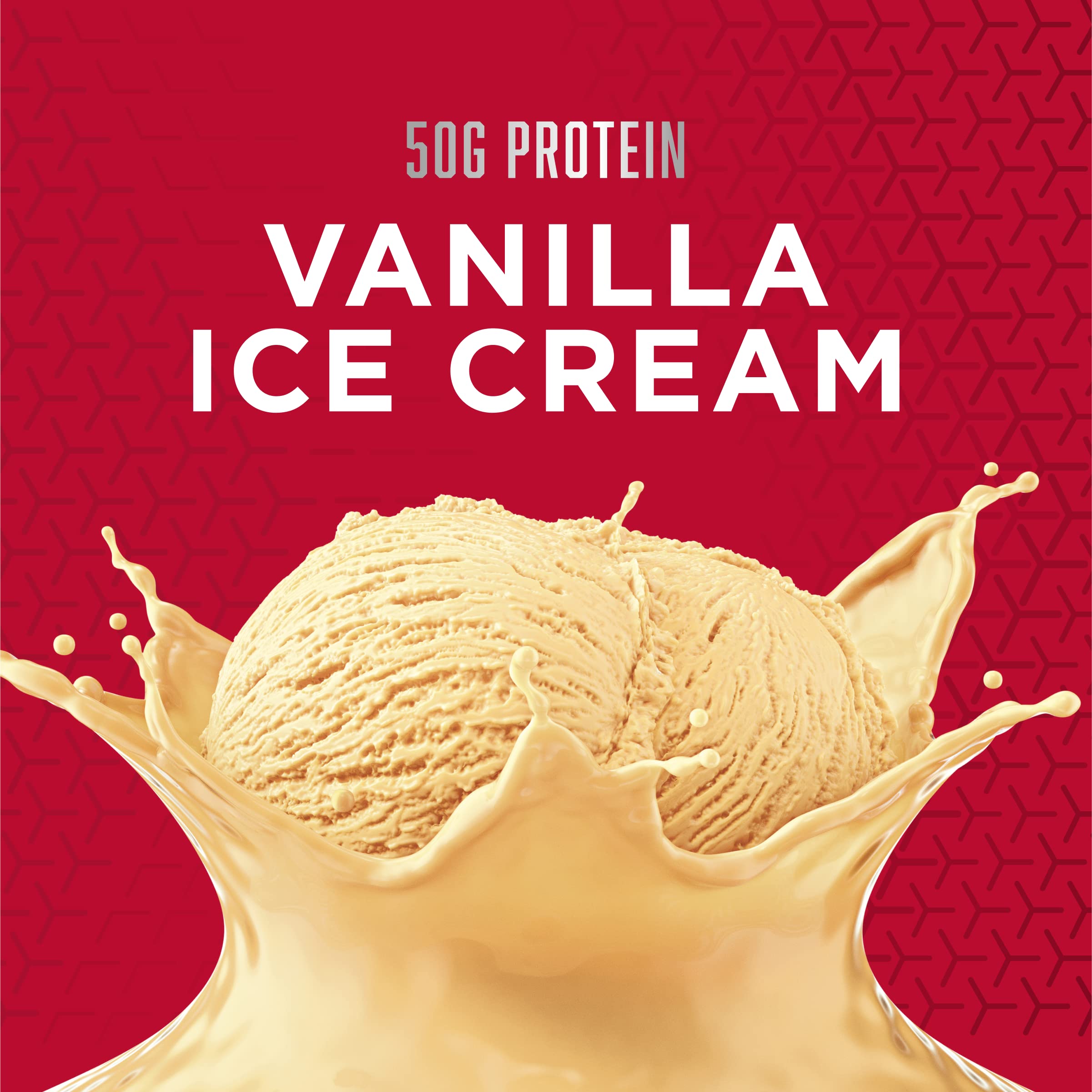 BSN textura del polvo Vainilla Ice Cream en primer plano, buena disolución al mezclar