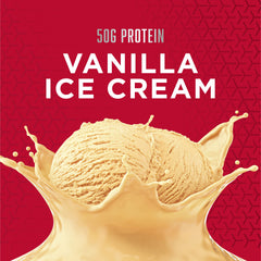 BSN textura del polvo Vainilla Ice Cream en primer plano, buena disolución al mezclar