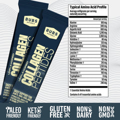 BUBS Naturals polvo mezclado en vaso, bebida homogénea sin grumos