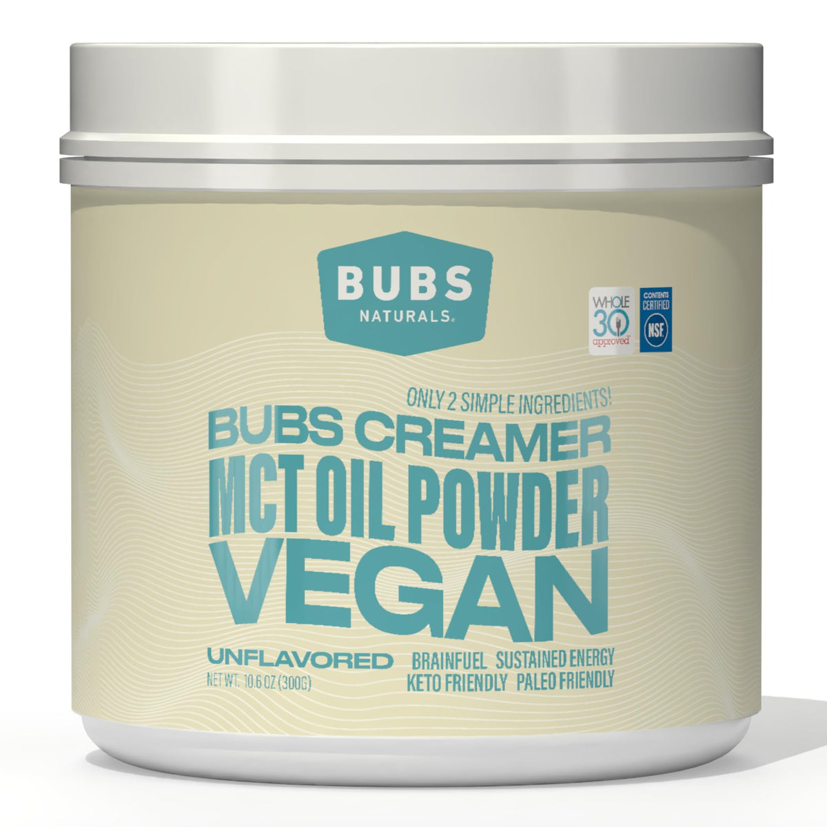 BUBS Naturals empaque frontal mostrando tamaño y marca, ideal para identificar producto