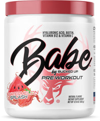 Bucked Up bote frontal mostrando diseño y sabor Watermelon Splash, beneficios claros