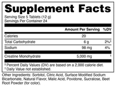 Bucked Up tabletas masticables en primer plano, beneficio de dosis precisa