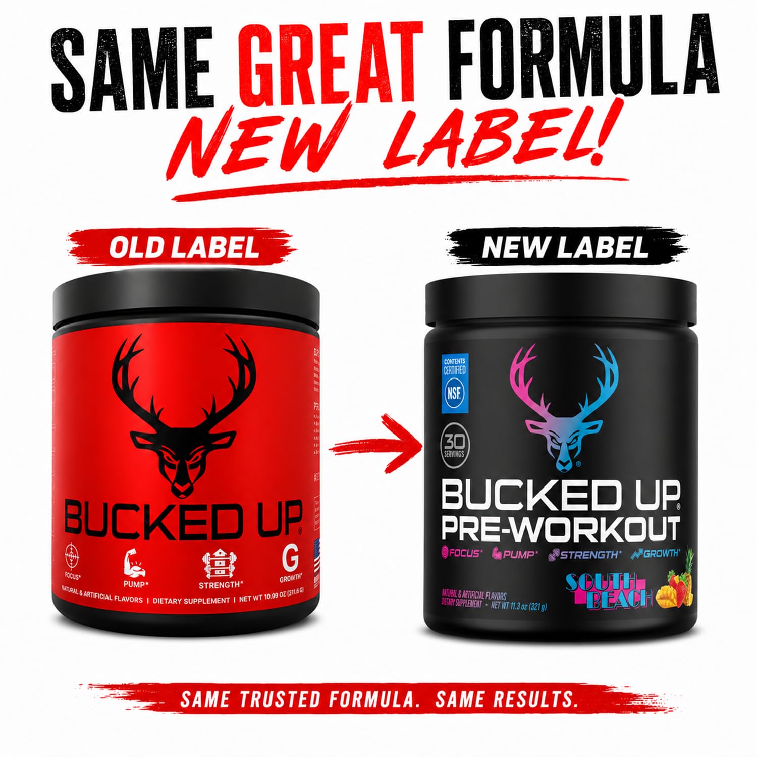 Bucked Up bebida en vaso mezclado demostrando disolución rápida