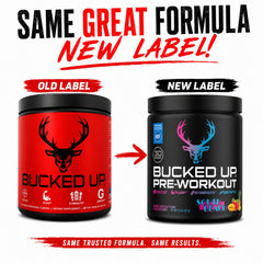 Bucked Up bebida en vaso mezclado demostrando disolución rápida