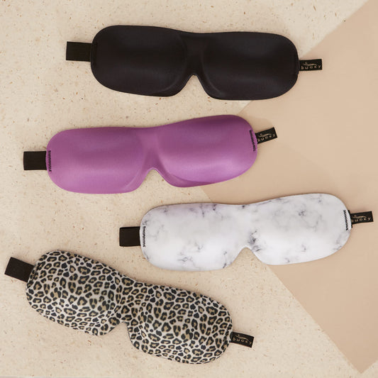 Mascarilla Bucky 40 Blinks ultraligera para descanso sin tensión.