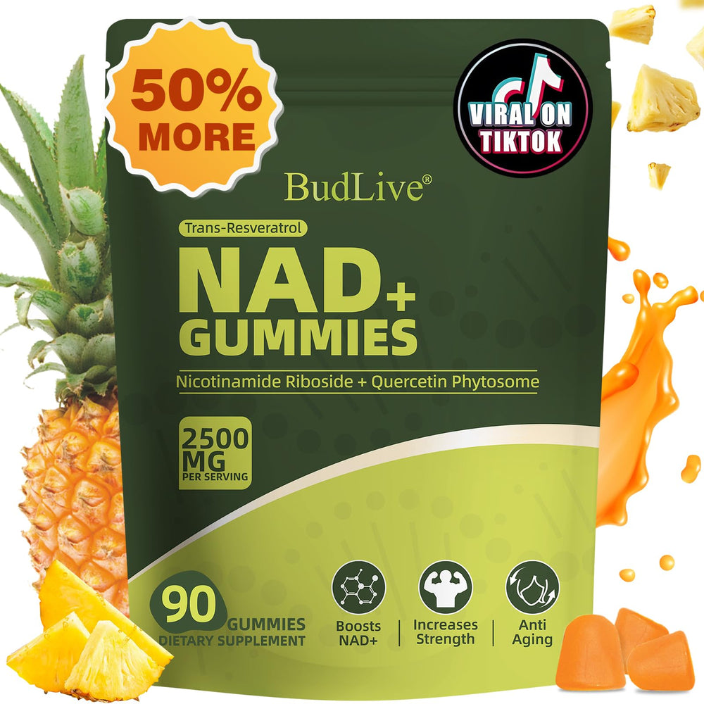 BudLive empaque frontal mostrando marca y beneficio de energía
