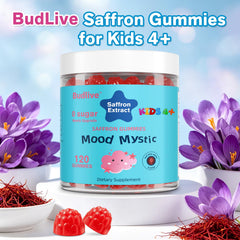 BudLive gominolas dispersas en mesa, permite ver forma y color atractivo