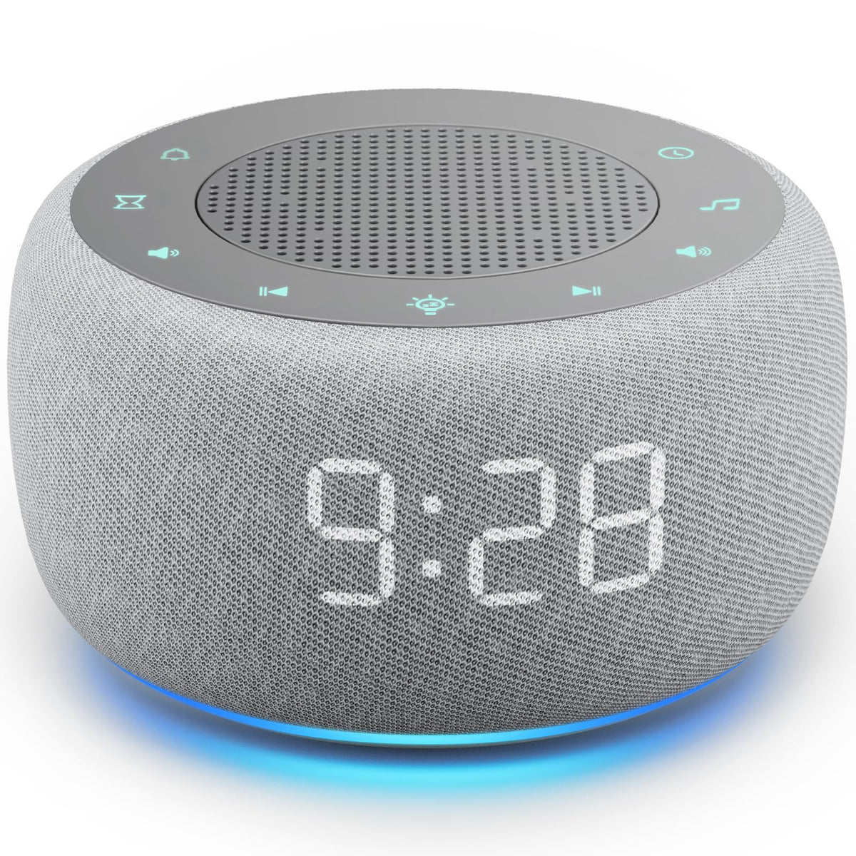 BUFFBEE vista frontal del reloj con pantalla regulable y beneficio de control fácil