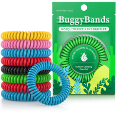 BuggyBands empaque frontal mostrando las 48 unidades y facilidad de reparto