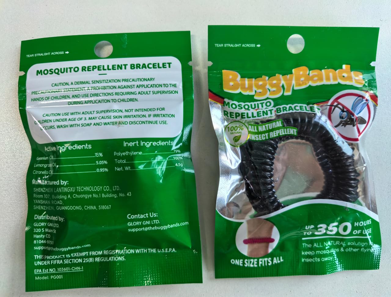 BuggyBands etiqueta con ingredientes naturales, transparencia y seguridad