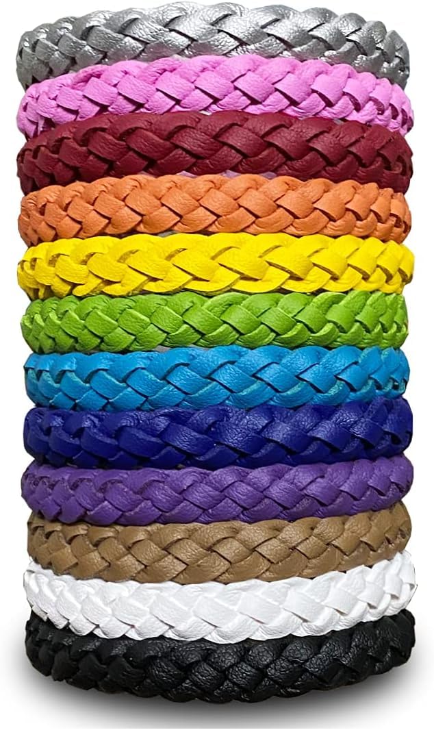BuggyBands frente con 12 pulseras empaquetadas, protección natural