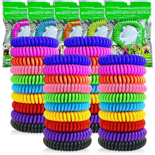 BuggyBands vista frontal del empaque con 40 pulseras, protección portátil
